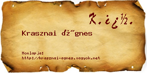 Krasznai Ágnes névjegykártya