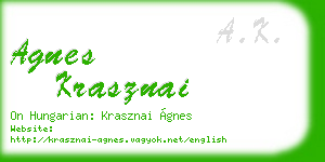 agnes krasznai business card