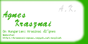 agnes krasznai business card